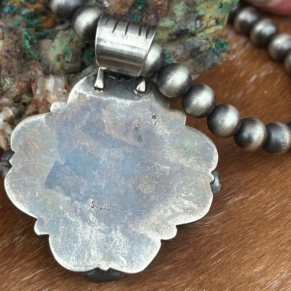 Turquoise sterling silver pendant - Picture 3 of 7
